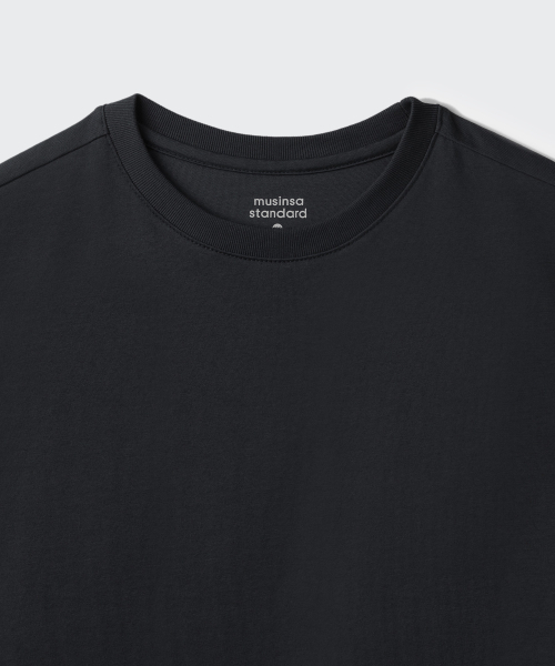 MUSINSA STANDARD KIDS（ムシンサスタンダードキッズ）の「リラックスドクルーネックTシャツ[ブラック]（Tシャツ/カットソー・レディース・その他・100/160/140/150/130/120/110）」の4枚目の写真