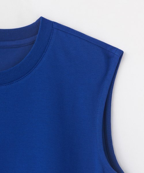 MUSINSA STANDARD KIDS（ムシンサスタンダードキッズ）の「[クールスタンダード] オーバーサイズクルーネックスリーブレストップ [ブルー]（Tシャツ/カットソー・レディース・その他・100/110/120/130/140/150/160）」の6枚目の写真
