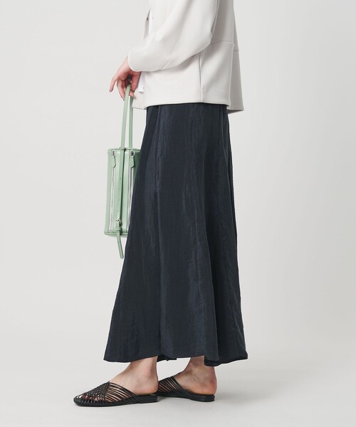 BEAUTY&YOUTH UNITED ARROWS（ビューティーアンドユースユナイテッドアローズ）の「セルロースナイロン ワッシャーロングスカート ウォッシャブル（スカート・レディース・ネイビー/ホワイト/ライム・S/M）」の5枚目の写真