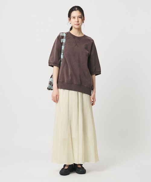 BEAUTY&YOUTH UNITED ARROWS（ビューティーアンドユースユナイテッドアローズ）の「セルロースナイロン ワッシャーロングスカート ウォッシャブル（スカート・レディース・ネイビー/ホワイト/ライム・S/M）」の9枚目の写真