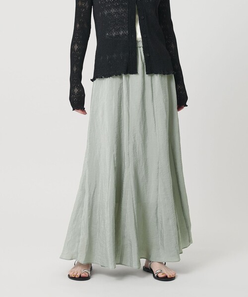 BEAUTY&YOUTH UNITED ARROWS（ビューティーアンドユースユナイテッドアローズ）の「セルロースナイロン ワッシャーロングスカート ウォッシャブル（スカート・レディース・ネイビー/ホワイト/ライム・S/M）」の10枚目の写真