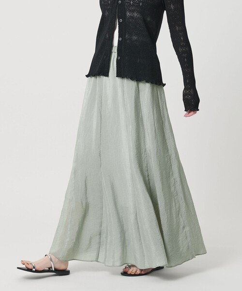 BEAUTY&YOUTH UNITED ARROWS（ビューティーアンドユースユナイテッドアローズ）の「セルロースナイロン ワッシャーロングスカート ウォッシャブル（スカート・レディース・ネイビー/ホワイト/ライム・S/M）」の11枚目の写真