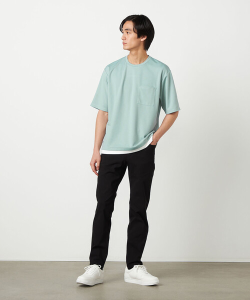 COMME CA ISM(コムサイズム)の「【吸水速乾】フェイクレイヤードTシャツ(Tシャツ/カットソー・メンズ・ミント/グレー/ホワイト/チャコール・MEDIUM/LARGE)」の8枚目の写真