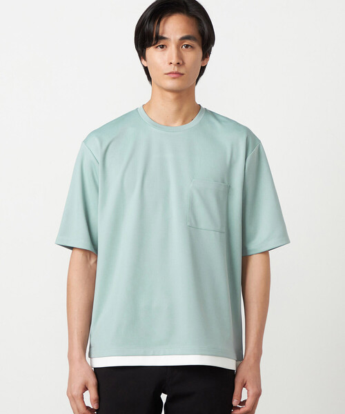 COMME CA ISM(コムサイズム)の「【吸水速乾】フェイクレイヤードTシャツ(Tシャツ/カットソー・メンズ・ミント/グレー/ホワイト/チャコール・MEDIUM/LARGE)」の10枚目の写真