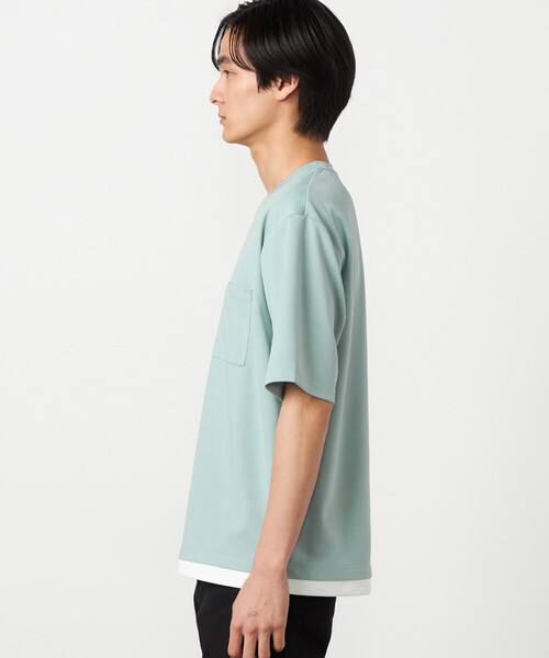 COMME CA ISM(コムサイズム)の「【吸水速乾】フェイクレイヤードTシャツ(Tシャツ/カットソー・メンズ・ミント/グレー/ホワイト/チャコール・MEDIUM/LARGE)」の11枚目の写真