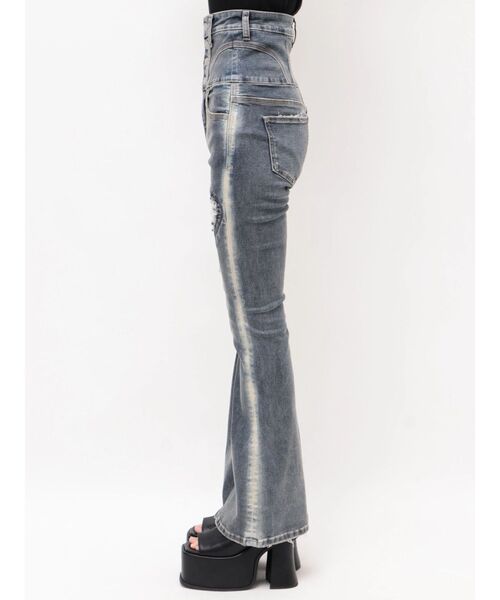 EMODA(エモダ)の「ハートダメージハイウエストフレアパギンス(デニムパンツ・レディース・ブラック/インディゴブルー・MEDIUM/SMALL/X-SMALL)」の16枚目の写真