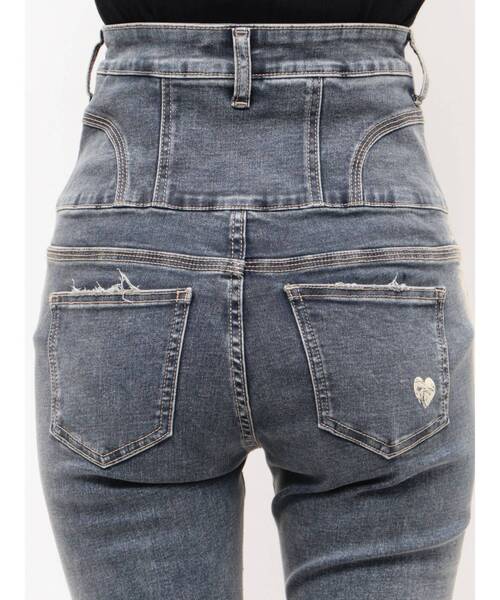EMODA(エモダ)の「ハートダメージハイウエストフレアパギンス(デニムパンツ・レディース・ブラック/インディゴブルー・MEDIUM/SMALL/X-SMALL)」の18枚目の写真