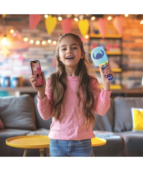 Disney（ディズニー）の「スティッチ 光る！ビッグカラオケマイク(ワイヤレス)（おもちゃ・キッズ・ブルー・FREE）」の2枚目の写真