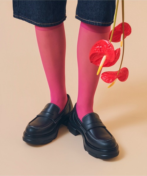 Casselini（キャセリーニ）の「Casselini(キャセリーニ)【HARUTA×Casselini】Contrast Stitch Loafer（ローファー・レディース・ブラック・22.5cm/23cm/23.5cm/24cm/24.5cm）」の8枚目の写真