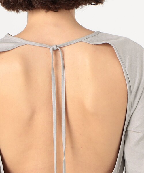 BASERANGE(ベースレンジ)の「BASERANGE シルク エプロンドレス(ワンピース・レディース・チャコールグレー・S)」の6枚目の写真