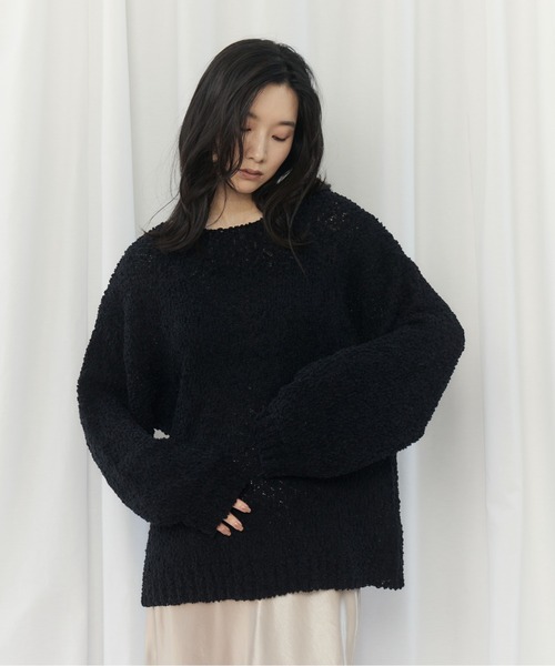 CIEL'AIR(シエルエアー)の「POCOPOCO KNIT(ポコポコニット)(ニット/セーター・レディース・アイボリー/ブラック・FREE)」の19枚目の写真