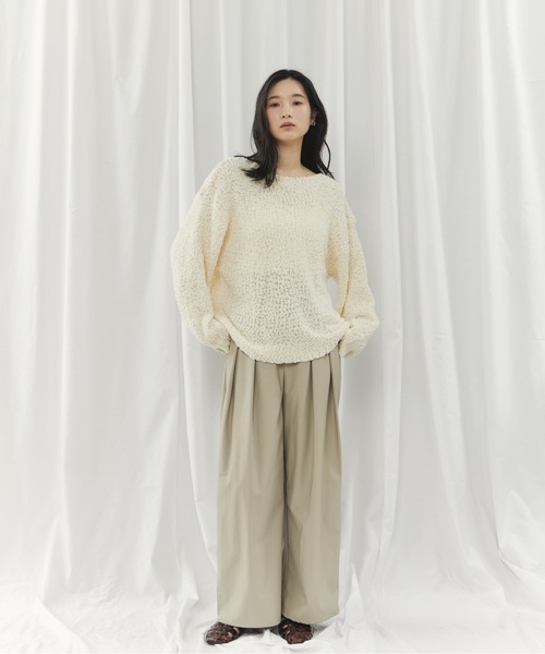 CIEL'AIR(シエルエアー)の「POCOPOCO KNIT(ポコポコニット)(ニット/セーター・レディース・アイボリー/ブラック・FREE)」の10枚目の写真