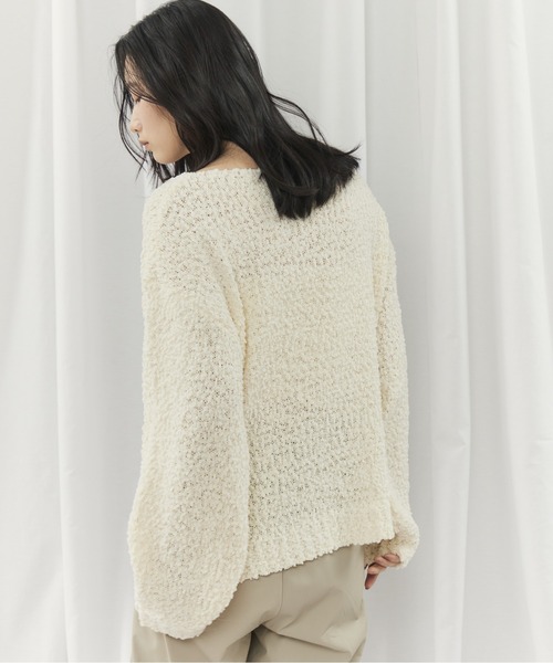 CIEL'AIR(シエルエアー)の「POCOPOCO KNIT(ポコポコニット)(ニット/セーター・レディース・アイボリー/ブラック・FREE)」の5枚目の写真