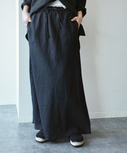 JOURNAL STANDARD LUXE（ジャーナルスタンダード　ラックス）の「フレンチリネンツイルスカート（スカート・レディース・ブラック/ベージュ・FREE）」の8枚目の写真