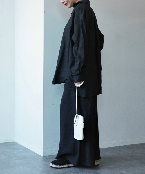 JOURNAL STANDARD LUXE（ジャーナルスタンダード　ラックス）の「フレンチリネンツイルスカート（スカート・レディース・ブラック/ベージュ・FREE）」の9枚目の写真