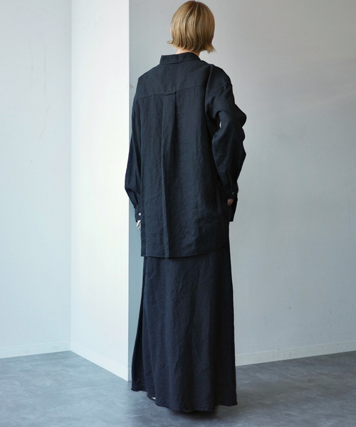 JOURNAL STANDARD LUXE（ジャーナルスタンダード　ラックス）の「フレンチリネンツイルスカート（スカート・レディース・ブラック/ベージュ・FREE）」の10枚目の写真