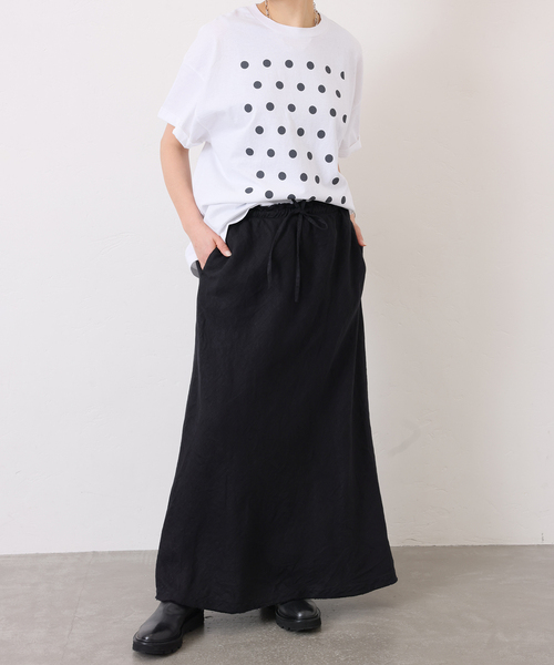 JOURNAL STANDARD LUXE（ジャーナルスタンダード　ラックス）の「フレンチリネンツイルスカート（スカート・レディース・ブラック/ベージュ・FREE）」の11枚目の写真