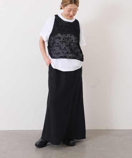 JOURNAL STANDARD LUXE（ジャーナルスタンダード　ラックス）の「フレンチリネンツイルスカート（スカート・レディース・ブラック/ベージュ・FREE）」の13枚目の写真