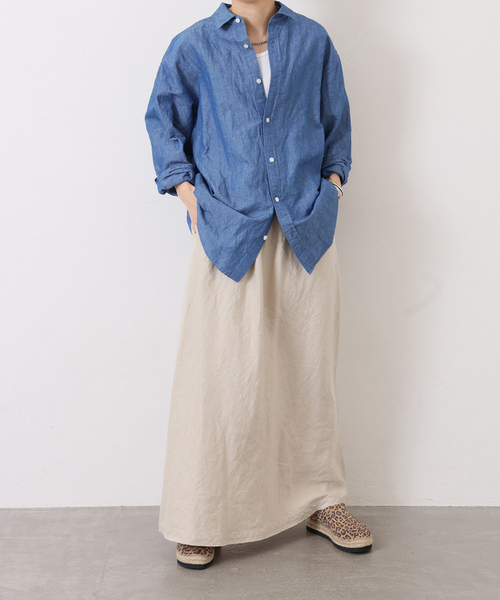 JOURNAL STANDARD LUXE（ジャーナルスタンダード　ラックス）の「フレンチリネンツイルスカート（スカート・レディース・ブラック/ベージュ・FREE）」の21枚目の写真