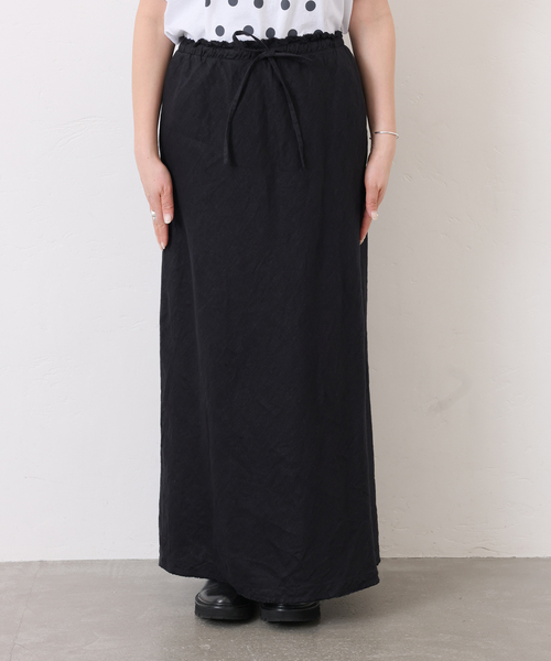 JOURNAL STANDARD LUXE（ジャーナルスタンダード　ラックス）の「フレンチリネンツイルスカート（スカート・レディース・ブラック/ベージュ・FREE）」の4枚目の写真