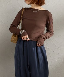 THE SHINZONE | ［THE SHINZONE/ザ シンゾーン］シアーリブ ボートネック ロングスリーブTシャツ(Tシャツ/カットソー)