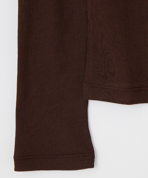 THE SHINZONE（ザ　シンゾーン）の「［THE SHINZONE/ザ シンゾーン］シアーリブ ボートネック ロングスリーブTシャツ（Tシャツ/カットソー・レディース・ホワイト/ブラウン/ブラック・0）」の6枚目の写真