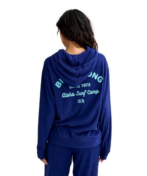 BILLABONG（ビラボン）の「ビラボン BILLABONG アウトドアカジュアル スウェットフルジップ PILE ZIP PARKA（スウェット・レディース・ネイビー/ホワイト・L/M）」の2枚目の写真