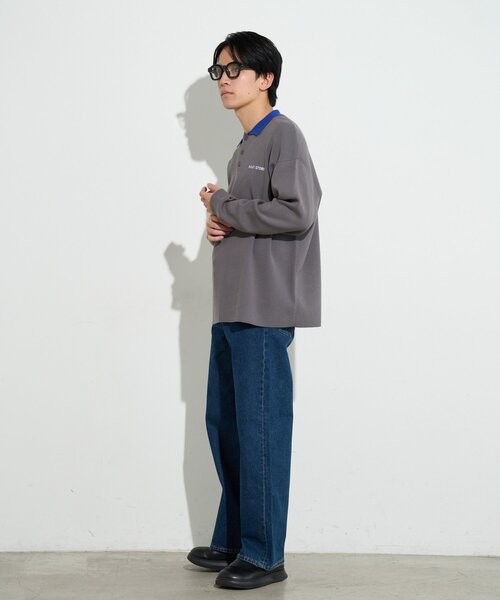 B-DAY STORE（ビーデイストア）の「【B-DAY STORE】バイカラーポロニット　ユニセックス（ニット/セーター・メンズ・ブルー/グレー・0）」の7枚目の写真