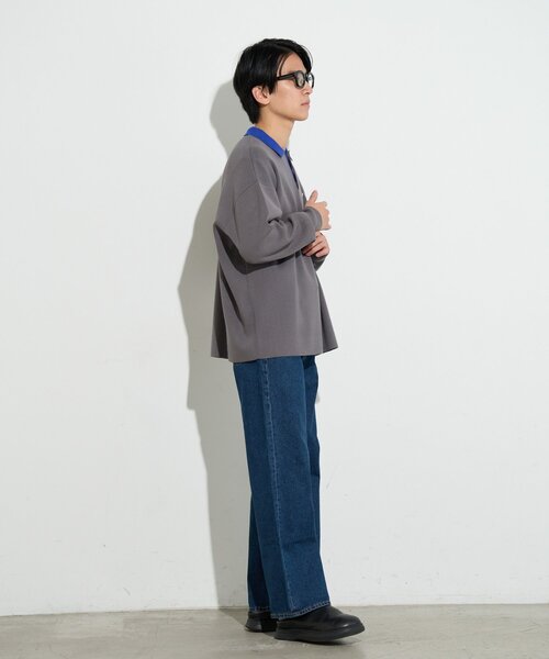 B-DAY STORE（ビーデイストア）の「【B-DAY STORE】バイカラーポロニット　ユニセックス（ニット/セーター・メンズ・ブルー/グレー・0）」の10枚目の写真
