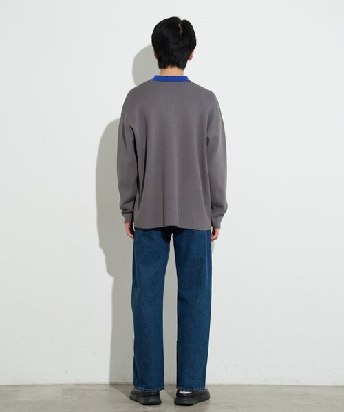 B-DAY STORE（ビーデイストア）の「【B-DAY STORE】バイカラーポロニット　ユニセックス（ニット/セーター・メンズ・ブルー/グレー・0）」の11枚目の写真