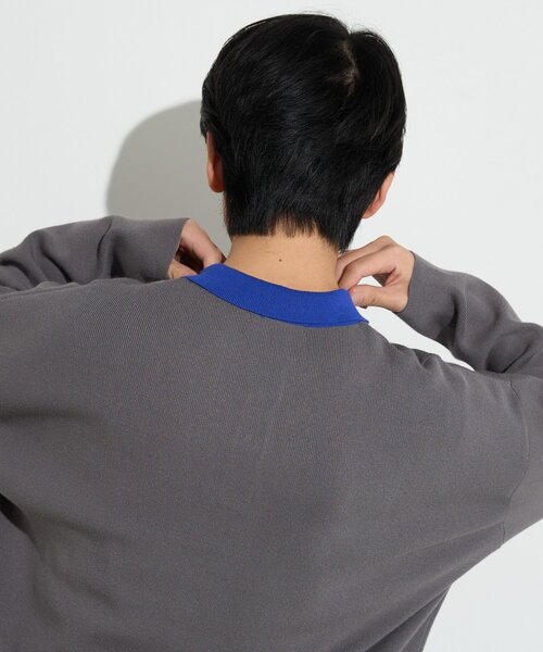 B-DAY STORE（ビーデイストア）の「【B-DAY STORE】バイカラーポロニット　ユニセックス（ニット/セーター・メンズ・ブルー/グレー・0）」の15枚目の写真