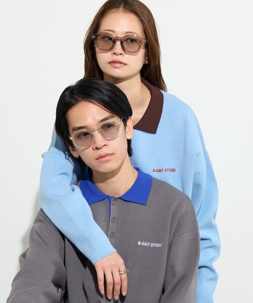 B-DAY STORE（ビーデイストア）の「【B-DAY STORE】バイカラーポロニット　ユニセックス（ニット/セーター・メンズ・ブルー/グレー・0）」の17枚目の写真