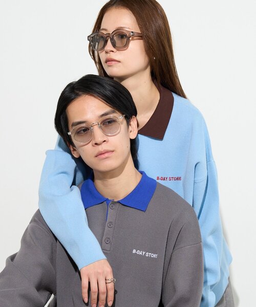 B-DAY STORE（ビーデイストア）の「【B-DAY STORE】バイカラーポロニット　ユニセックス（ニット/セーター・メンズ・ブルー/グレー・0）」の18枚目の写真