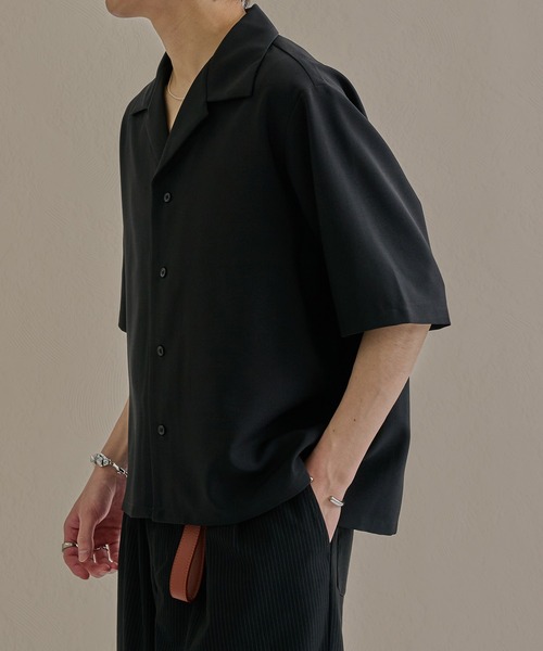 epnok（エプノック）の「ベーシックルーズオープンカラー半袖シャツ（シャツ/ブラウス・メンズ・ブラック/ブルー/ネイビー系1/ホワイト系1・SMALL/LARGE/MEDIUM）」の13枚目の写真
