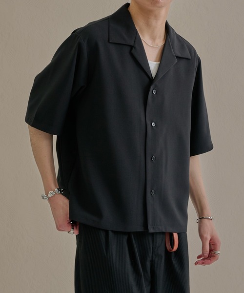 epnok（エプノック）の「ベーシックルーズオープンカラー半袖シャツ（シャツ/ブラウス・メンズ・ブラック/ブルー/ネイビー系1/ホワイト系1・SMALL/LARGE/MEDIUM）」の14枚目の写真