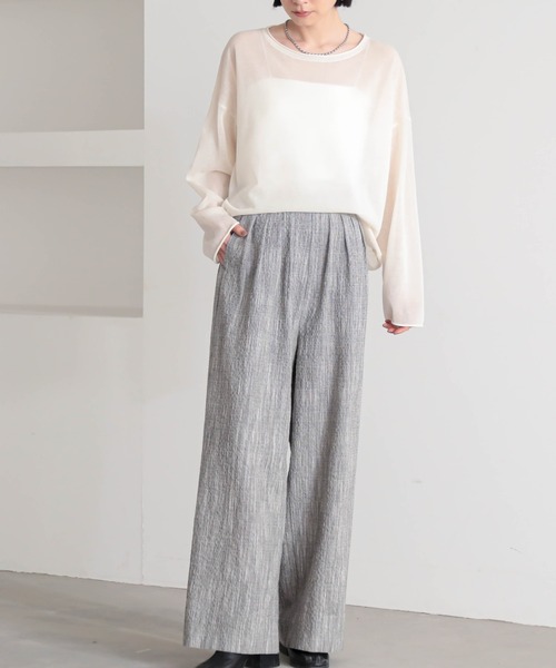 for/c（フォーシー）の「[セットアップ対応]クレープチェックタックパンツ【サスティナブル】（その他パンツ・レディース・ブラウン系/ブラック/ブラック系・TM/LL/L/M/PM）」の7枚目の写真