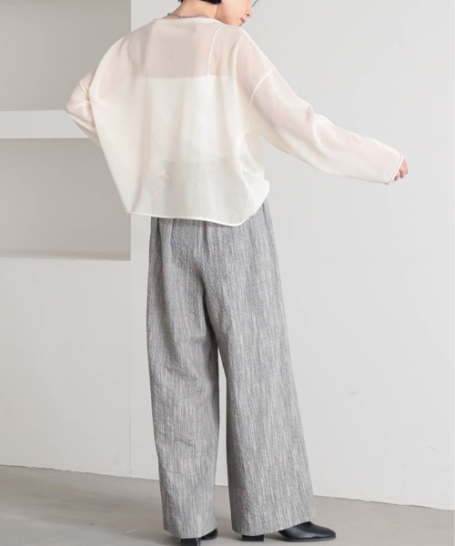 for/c（フォーシー）の「[セットアップ対応]クレープチェックタックパンツ【サスティナブル】（その他パンツ・レディース・ブラウン系/ブラック/ブラック系・TM/LL/L/M/PM）」の10枚目の写真