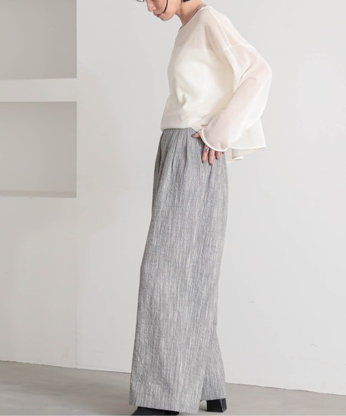 for/c（フォーシー）の「[セットアップ対応]クレープチェックタックパンツ【サスティナブル】（その他パンツ・レディース・ブラウン系/ブラック/ブラック系・TM/LL/L/M/PM）」の11枚目の写真
