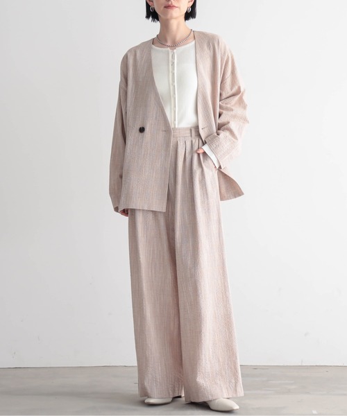 for/c（フォーシー）の「[セットアップ対応]クレープチェックタックパンツ【サスティナブル】（その他パンツ・レディース・ブラウン系/ブラック/ブラック系・TM/LL/L/M/PM）」の22枚目の写真