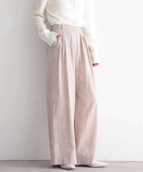 for/c（フォーシー）の「[セットアップ対応]クレープチェックタックパンツ【サスティナブル】（その他パンツ・レディース・ブラウン系/ブラック/ブラック系・TM/LL/L/M/PM）」の17枚目の写真
