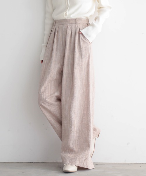 for/c（フォーシー）の「[セットアップ対応]クレープチェックタックパンツ【サスティナブル】（その他パンツ・レディース・ブラウン系/ブラック/ブラック系・TM/LL/L/M/PM）」の19枚目の写真
