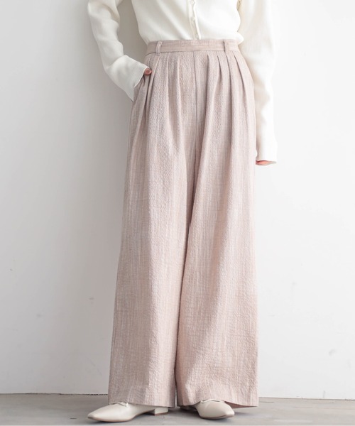 for/c（フォーシー）の「[セットアップ対応]クレープチェックタックパンツ【サスティナブル】（その他パンツ・レディース・ブラウン系/ブラック/ブラック系・TM/LL/L/M/PM）」の21枚目の写真