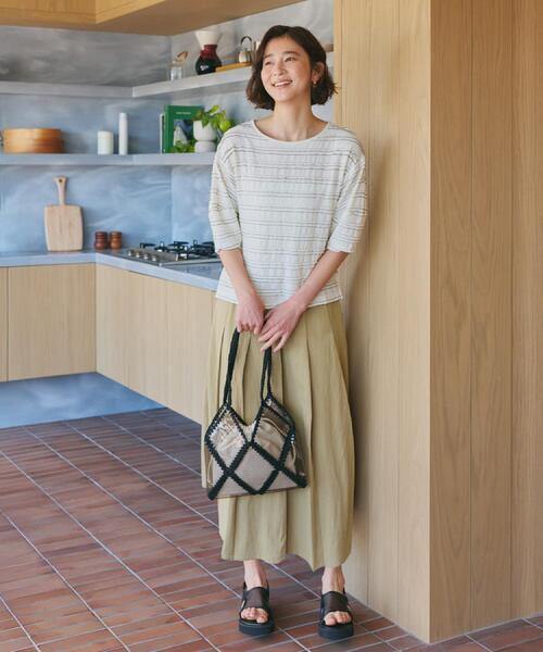 THE SHOP TK (ザ ショップ ティーケー )の「【1枚で美人見え】 フリルレースボーダートップス(Tシャツ/カットソー・レディース・ダークブラウン系8/オフホワイト/ブラック・13/12)」の10枚目の写真