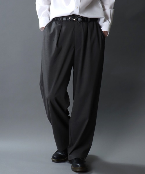 SITRY(シトリー)の「Barrel Leg Easy Pants/1タック バレルレッグパンツ ワイドパンツ イージーパンツ スラックス(スラックス・メンズ・ブラック/チャコール・M/L/LL)」の15枚目の写真