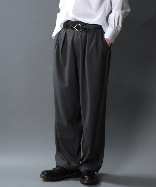 SITRY(シトリー)の「Barrel Leg Easy Pants/1タック バレルレッグパンツ ワイドパンツ イージーパンツ スラックス(スラックス・メンズ・ブラック/チャコール・M/L/LL)」の18枚目の写真