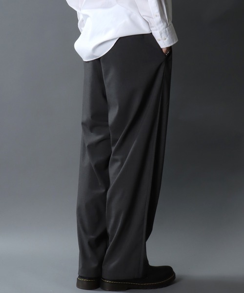 SITRY(シトリー)の「Barrel Leg Easy Pants/1タック バレルレッグパンツ ワイドパンツ イージーパンツ スラックス(スラックス・メンズ・ブラック/チャコール・M/L/LL)」の13枚目の写真