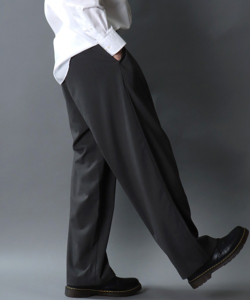 SITRY(シトリー)の「Barrel Leg Easy Pants/1タック バレルレッグパンツ ワイドパンツ イージーパンツ スラックス(スラックス・メンズ・ブラック/チャコール・M/L/LL)」の11枚目の写真
