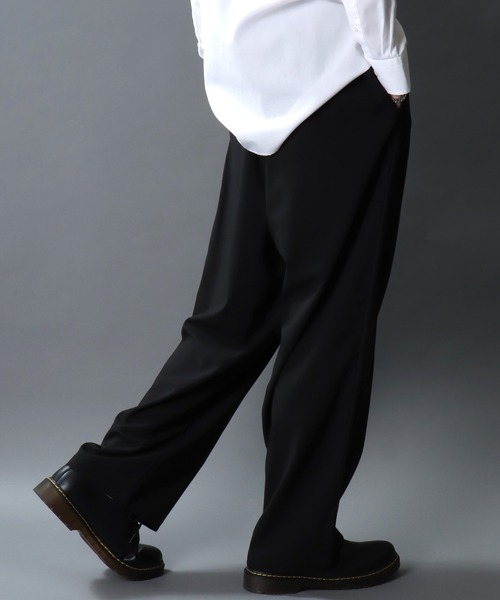 SITRY(シトリー)の「Barrel Leg Easy Pants/1タック バレルレッグパンツ ワイドパンツ イージーパンツ スラックス(スラックス・メンズ・ブラック/チャコール・M/L/LL)」の22枚目の写真