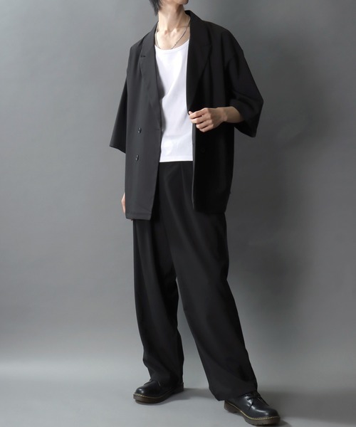 SITRY(シトリー)の「Barrel Leg Easy Pants/1タック バレルレッグパンツ ワイドパンツ イージーパンツ スラックス(スラックス・メンズ・ブラック/チャコール・M/L/LL)」の8枚目の写真