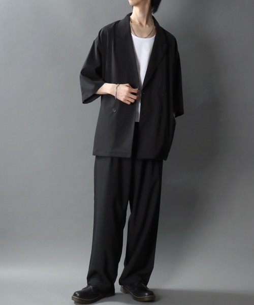 SITRY(シトリー)の「Barrel Leg Easy Pants/1タック バレルレッグパンツ ワイドパンツ イージーパンツ スラックス(スラックス・メンズ・ブラック/チャコール・M/L/LL)」の9枚目の写真